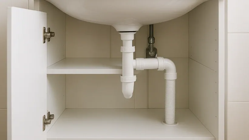 Rohrreinigung Winterthur - Siphon und Abflussrohr unter dem Lavabo